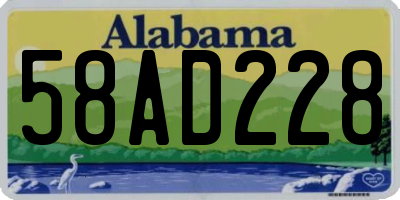 AL license plate 58AD228