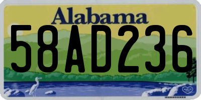 AL license plate 58AD236