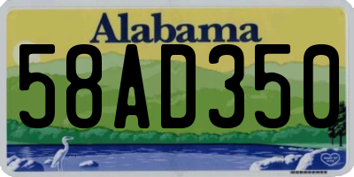 AL license plate 58AD350