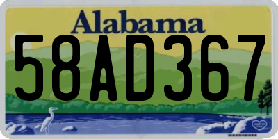 AL license plate 58AD367