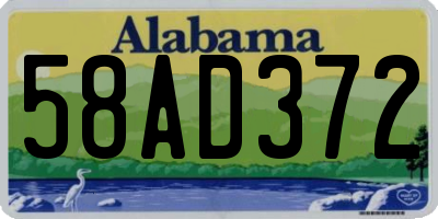 AL license plate 58AD372