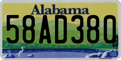 AL license plate 58AD380