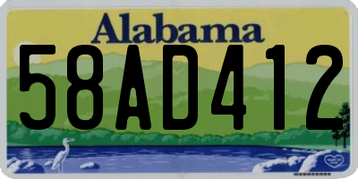 AL license plate 58AD412