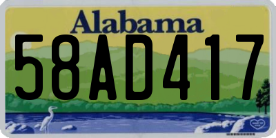 AL license plate 58AD417