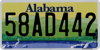 AL license plate 58AD442