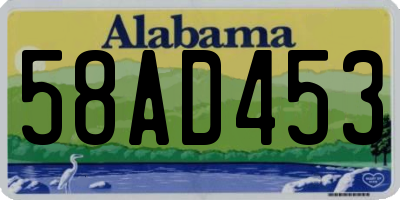 AL license plate 58AD453