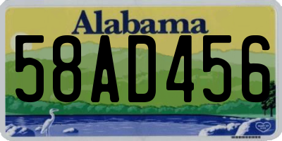 AL license plate 58AD456