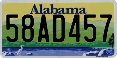 AL license plate 58AD457