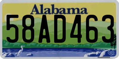 AL license plate 58AD463
