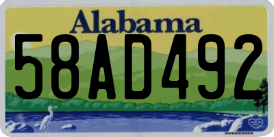 AL license plate 58AD492
