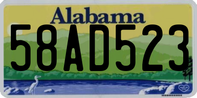 AL license plate 58AD523