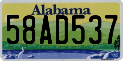 AL license plate 58AD537