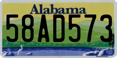 AL license plate 58AD573