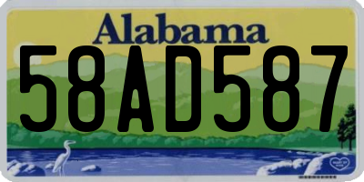 AL license plate 58AD587
