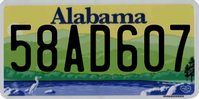 AL license plate 58AD607