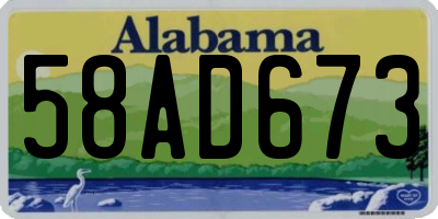 AL license plate 58AD673