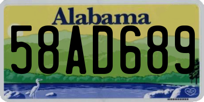 AL license plate 58AD689