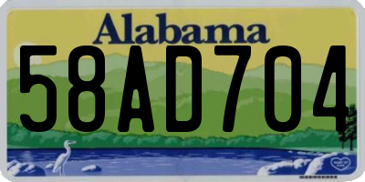 AL license plate 58AD704