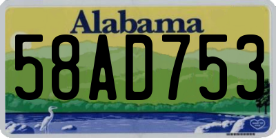 AL license plate 58AD753
