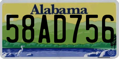 AL license plate 58AD756