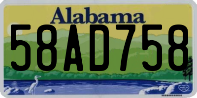 AL license plate 58AD758