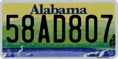 AL license plate 58AD807