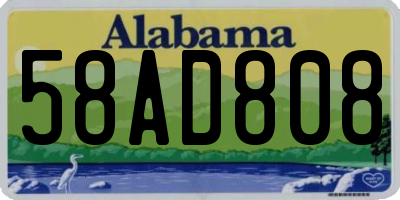 AL license plate 58AD808