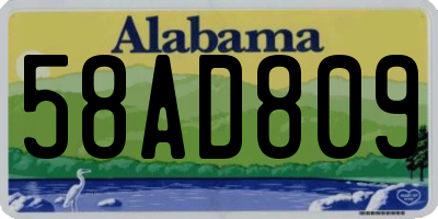 AL license plate 58AD809