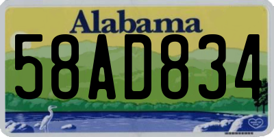 AL license plate 58AD834