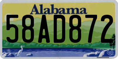 AL license plate 58AD872