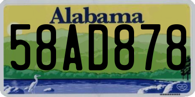 AL license plate 58AD878