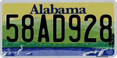 AL license plate 58AD928