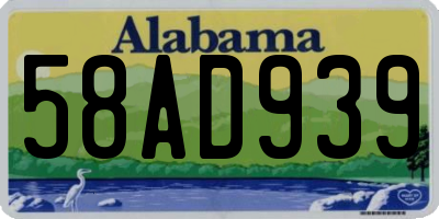 AL license plate 58AD939