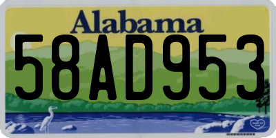 AL license plate 58AD953