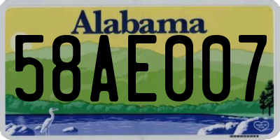 AL license plate 58AE007