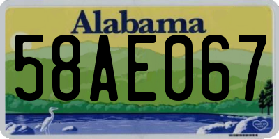 AL license plate 58AE067