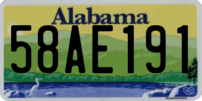AL license plate 58AE191