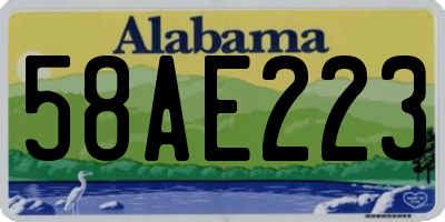 AL license plate 58AE223