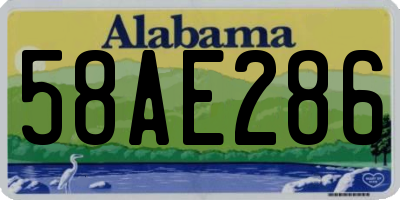 AL license plate 58AE286
