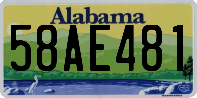 AL license plate 58AE481