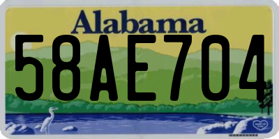 AL license plate 58AE704
