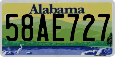 AL license plate 58AE727