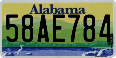 AL license plate 58AE784