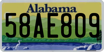 AL license plate 58AE809