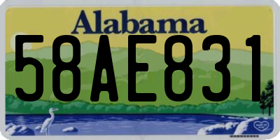 AL license plate 58AE831