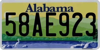 AL license plate 58AE923