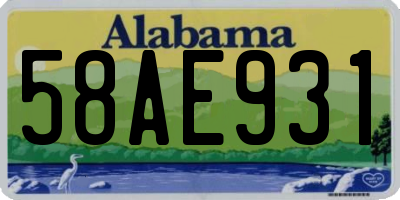 AL license plate 58AE931