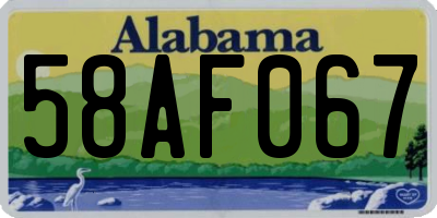 AL license plate 58AF067