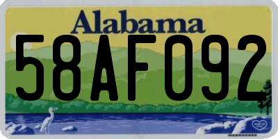 AL license plate 58AF092