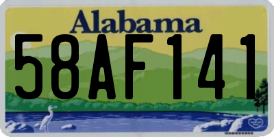 AL license plate 58AF141